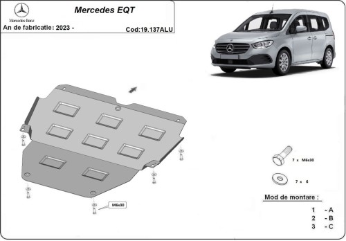 Hliníkový kryt motora Mercedes EQT (2023-2026)