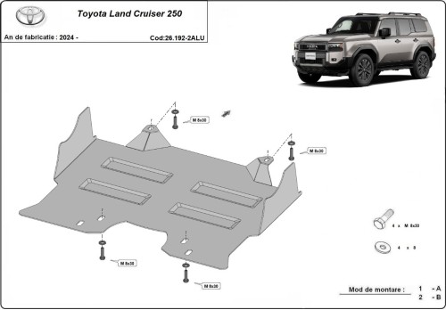 Hliníkový kryt motora Toyota Land Cruiser (2024-2026)