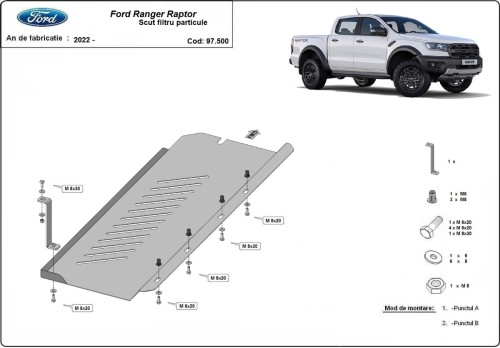 Oceľový kryt DPF Ford Ranger Raptor (2020-2023)