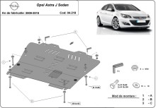 Oceľový kryt motora Opel Astra G (2013-2018)