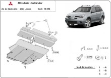 Stalowa Osłona pod silnik Mitsubishi Outlander (2002-2006)