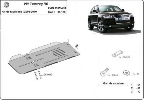 Oceľový kryt motora VW Touran - Automatická prevodovka (2006-2010)