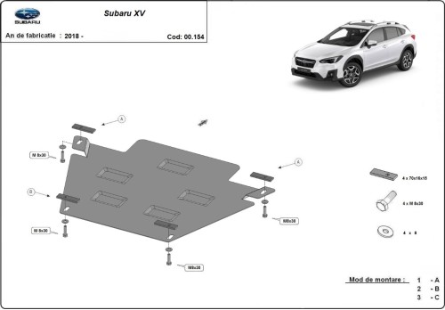 Oceľový kryt prevodovky Subaru XV (2018-2022)