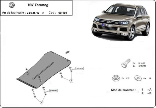 Oceľový kryt prevodovky Volkswagen Touareg (2010-2018)