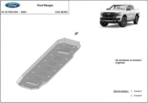 Oceľový kryt palivovej nádrže Ford Ranger (2023-2026)