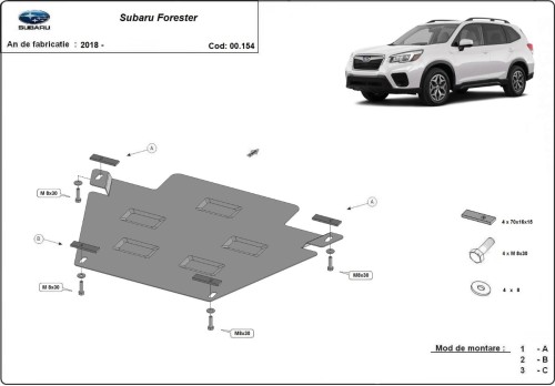 Oceľový kryt prevodovky Subaru Forester (2018-2026)