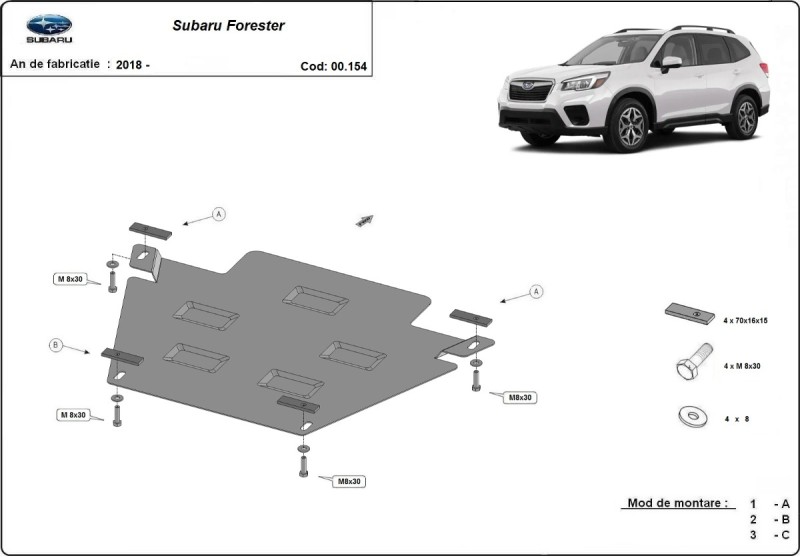 Oceľový kryt prevodovky Subaru Forester (2018-2026)
