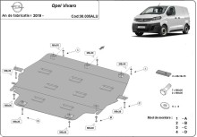 Hliníkový kryt motora Opel Vauxhall Vivaro (2019-2026)
