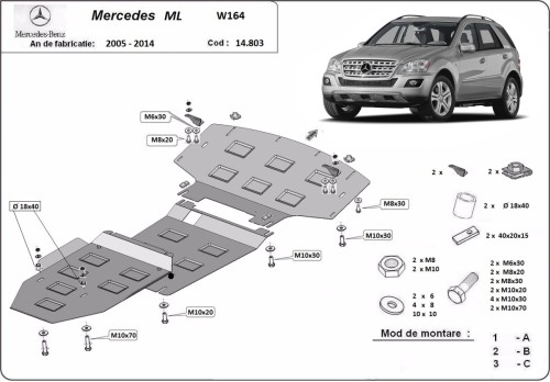Oceľový kryt motora Mercedes A-Class W177 (2005-2011)