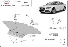 Oceľový kryt motora Audi A4 B8 All Road, benzin (2008-2014)