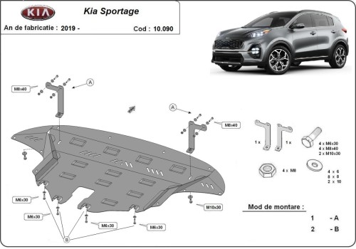Oceľový kryt motora Kia Sportage (2019-2021)