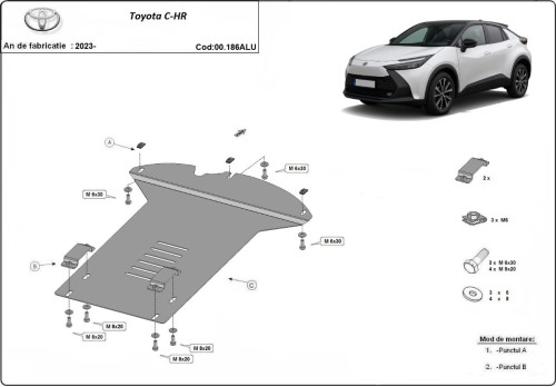 Hliníkový kryt katalyzátora Toyota C-HR (2023-2026)