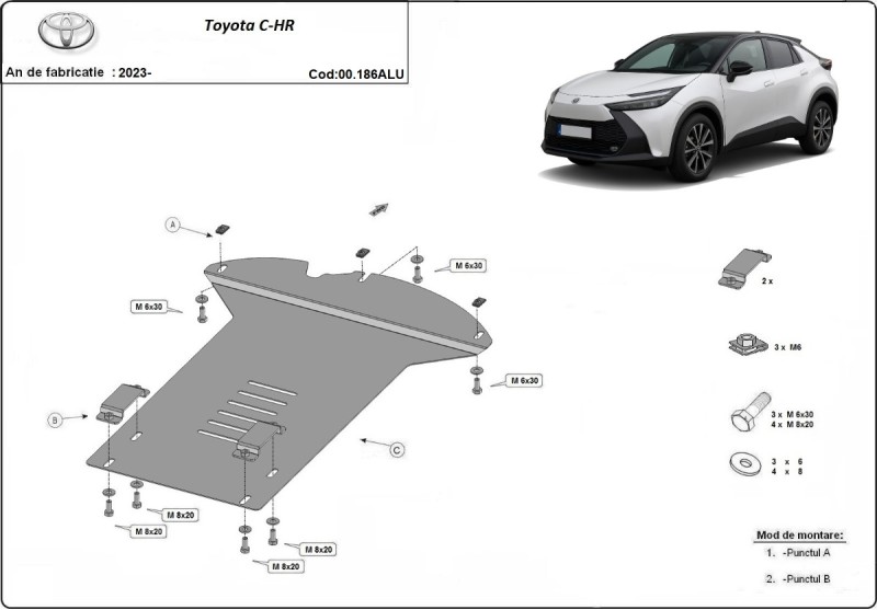 Hliníkový kryt katalyzátora Toyota C-HR (2023-2026)