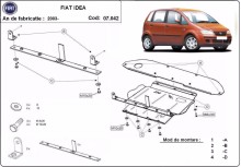 Oceľový kryt motora Fiat Idea (2003-2012)