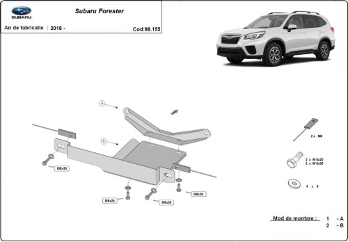 Oceľový kryt diferenciálu Subaru Forester (2018-2026)