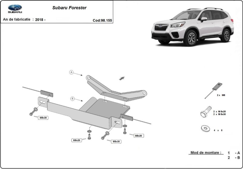 Oceľový kryt diferenciálu Subaru Forester (2018-2026)