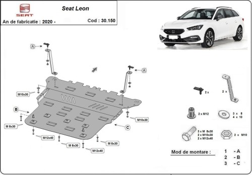 Oceľový kryt motora Seat Leon 2 (2020-2026)