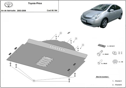 Oceľový kryt katalyzátora Toyota Prius (2003-2009)