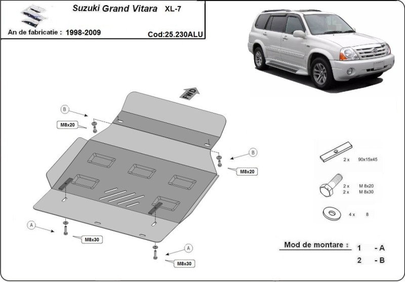 Hliníkový kryt motora Suzuki Grand Vitara (1998-2009)