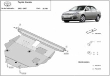 Oceľový kryt motora Toyota Corolla (2002-2007)