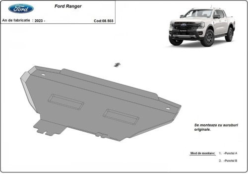 Oceľový kryt chladiča Ford Ranger (2023-2026)