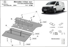 Stalowa Osłona pod silnik Mercedes V-Class W447 2.2 D, 4x2 (2014-2026)