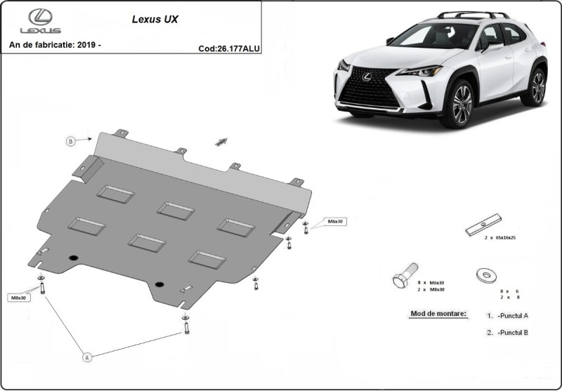 Hliníkový kryt motora Lexus UX (2019-2026)