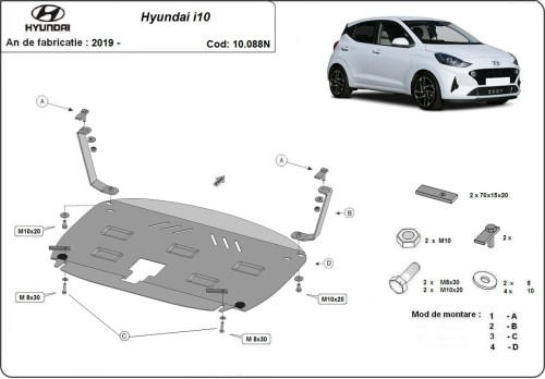 Oceľový kryt motora Hyundai i10 (2019-2026)