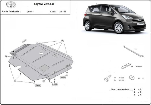 Oceľový kryt motora Toyota Yaris Cross XP210 (2007-2018)