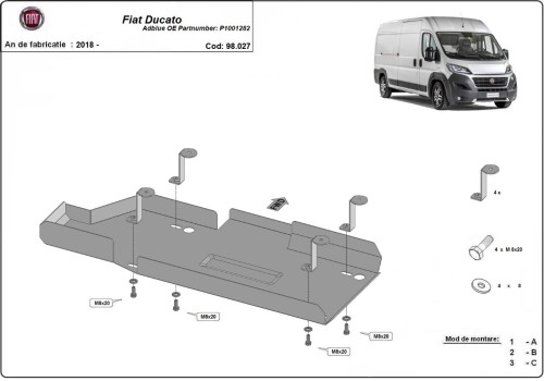 Oceľový kryt AdBlue Fiat Ducato (2018-2026)