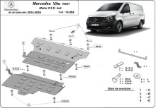 Stalowa Osłona pod silnik Mercedes Vito W447, 2.2 D, 4x4 (2014-2020)