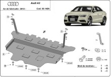 Oceľový kryt motora Audi A3 (8V) - Automatická prevodovka (2012-2020)