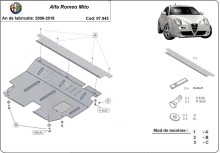 Oceľový kryt motora Alfa Romeo Mito (2008-2018)