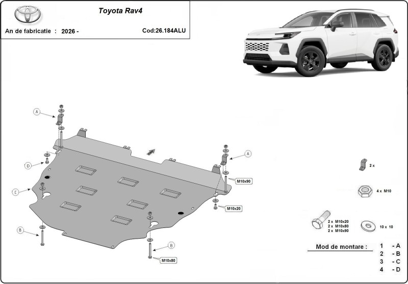 Aluminium Osłona pod silnik Toyota RAV4 (2026-2026)
